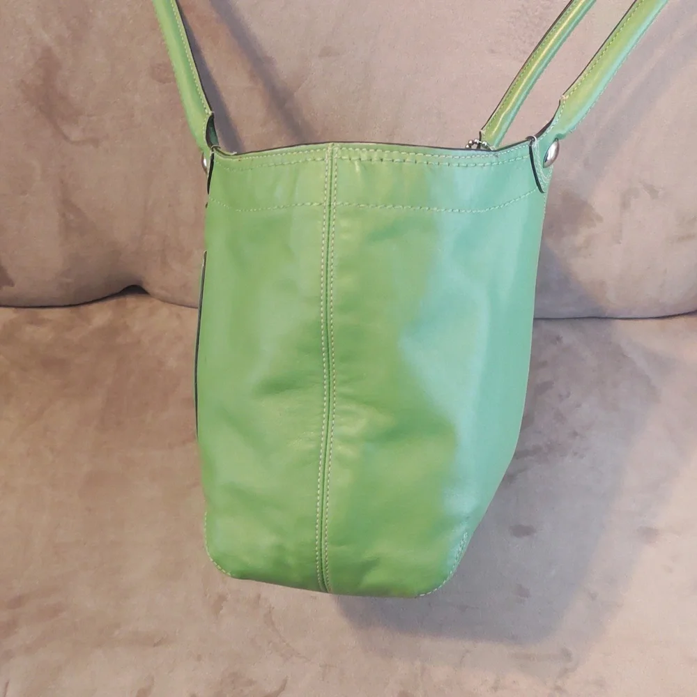 COACH Apple Green Legacy Bleecker Leather Tote Bag F14383 - Picture 7 of 16
